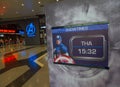 Showtimes broad with image of captain america at the Marvel Experience.